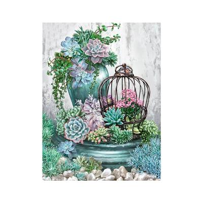 China Simple and beautiful green charm flower European and American European and American 5d Diy Diamond Painting for sale