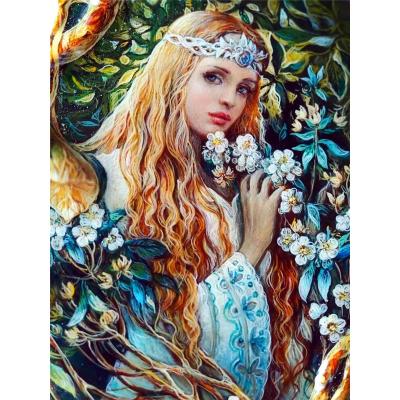 China New hot sale classic/postmodern popular design of HUACAN 5D DIY Diamond Painting Portrait Girl Flower Diamond Embroidery Cross Stitch Mosaic new for sale