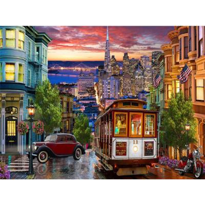 China Good Price Modern Fashion 5d Diamond Art Painting City Street Wholesale Diamond Mosaic Full Landscape Modern from Huacan for sale