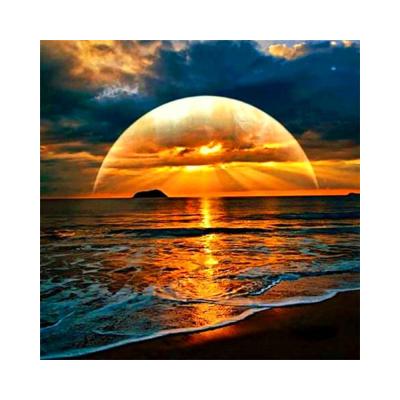 China 5D DIY Diamond Painting Full Square Drill Modern Sunset Stitch Diamond Mosaic Landscape Bead Embroidery Night Wall Decor for sale