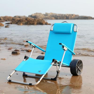 China Modern folding metal folding chair with convenient features of side pockets mesh cup holder and adjustable arm heights for sale