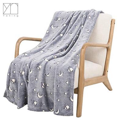 China Large PORTABLE custom muslinEmbroided baby beach glow in the dark kids blanket for summer for sale