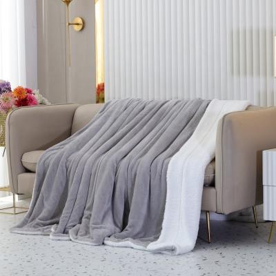 China PORTABLE Wholesale Luxury Solid For Winter High Quality Polyester Sofa Waffle Double Layer Sherpa Throw Soft Warm Cozy Blanket for sale