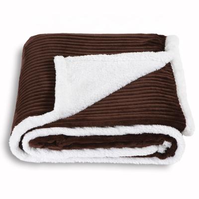 China Handfeel Brown Bulky Blanket Warmth Grow High Quality Adult Flannel Cozy Double Sided Skin-Friendly Soft Fleece for sale