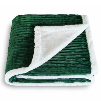 China Softest Army King Blankets Comfortable Heavy Large Color 2ply Quality Folded And Striped Green Solid Blanket Decorative Blanket for sale