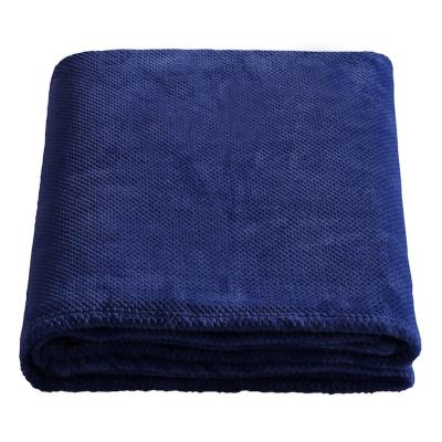 China Navy Blue PORTABLE Baby Gift Set Large Dolphin Print Sheep Fleece Soft Luxury Throw Blanket for sale