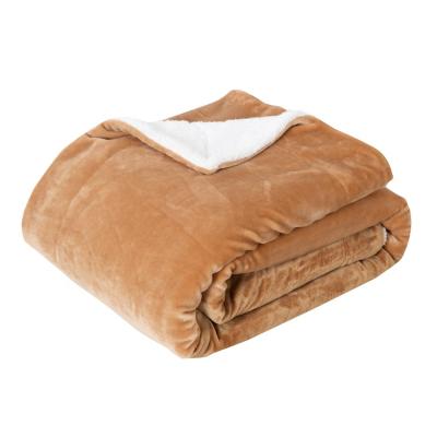 China Double Ply 100% Polyester PORTABLE Blanket, Flannel Borrego Blanket, Heavyweight Sweatshirt Hooded Camel Blanket for Adult Cozy Blanket Throw Blanket for sale