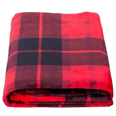 China Skin Friendly Plaid Red Polyeste Fleece Throw Blanket, Custom Gots Cotton Elastane Blanket, Couch Fleece Throw Blankets For Winter for sale