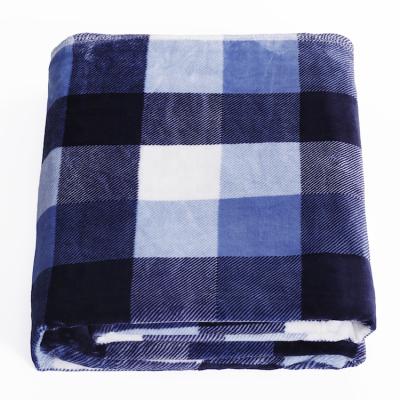 China Wholesale washable blue and white plaid blankets, blanket making minky blankets, picture blankets shear flannel throw blanket for sale