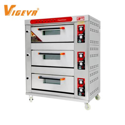 China Hotels 3 Platform 6 Tray Industrial Commercial Cake Machine Gas Bread Pizza Bakery Oven Prices for sale