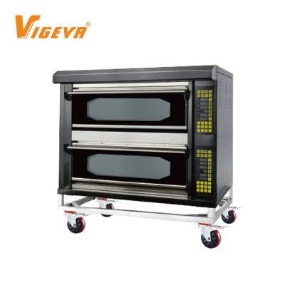 China High Efficiency 2 Platform 4 Tray Digital Panel Cake Pizza Machine Electric Commercial Bakery Pizza Oven for sale