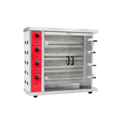 China Hotel 4 Rods Chicken Rotisserie Machine Gas Chicken Rotisserie Grill Chicken 3/4/5/6/7/8/9 Rods for sale