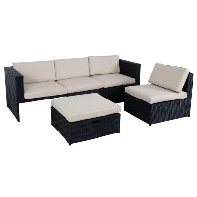 China Modern Outdoor Comfortable Garden PE Rattan Sofa Set Rattan Outdoor Furniture 45-60 Days Steel Carton for sale