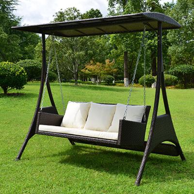 China Eco-freindly Luxurious Garden Patio Two Seat Outdoor Swing Chair With Canopy for sale