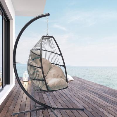 China Eco-freindly Patio Swing Chair Garden Hanging Rope Chairs Outdoor Patio Furniture Hammock Egg Swing Chairs for sale