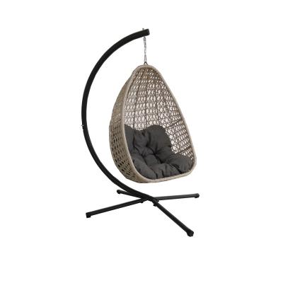 China Steel Outdoor Eco-freindly Egg Swing Chair Garden Swing Chair Full Egg Shaped Swing Chair for sale