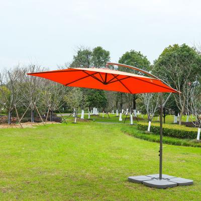 China Modern Outdoor Wrapping Side Umbrella 3x3M Steel Large Furniture Garden Umbrella Roma Cantilever Umbrella for sale