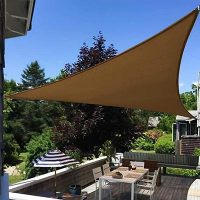 China Modern Outdoor Furniture 16'x16'x16 Triangle Sun Shade Sails Outdoor Patio UV Garden Canopy Brown Block Blinds Shade for sale