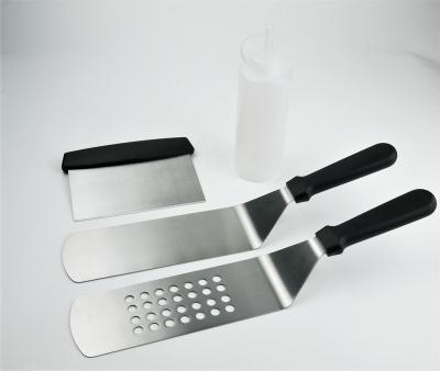 China Hot sale dustproof griddle kit stainless steel griddle accessories includes spatula, scraper and squirt bottles for sale