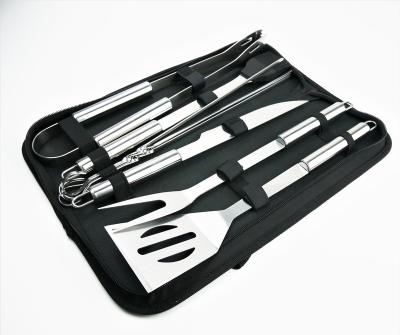 China Hot Selling Dustproof 9 Pcs GRILL Tool Kit with Bags for Grilling Stainless Steel BBQ Tool Kit Easy Carry for Out Door Grilling for sale