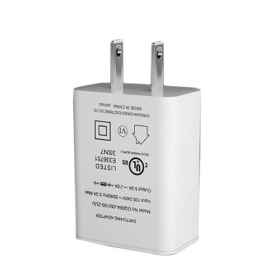 China MOBILE PHONE/SMART WATCH ETL Verified 5V 2A USA Plug USB Wall Charger AC Adapter for sale