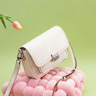 China Fashion\Comfortable\durable buckle silver niche women shoulder bag genuine leather square high quality swap women armpit bags for lady for sale