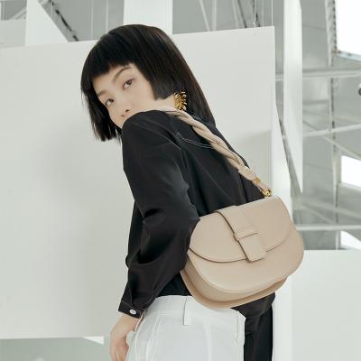 China Fashion \ comfortable model leather casual bag \ goods 2023 Fashion Simple Genuine shoulder bags saddle handbags luxury main of a woman's cowhide De for sale