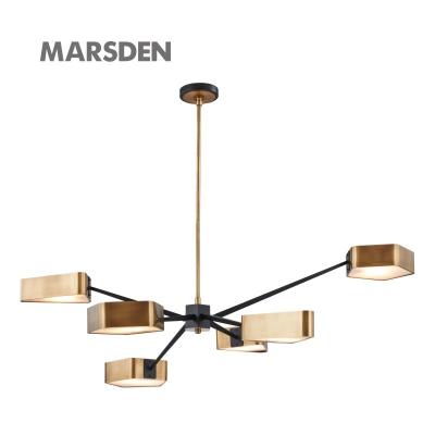 China MARSDEN Modern Living Room Brass Black Luxury LED Chandelier Lighting for sale