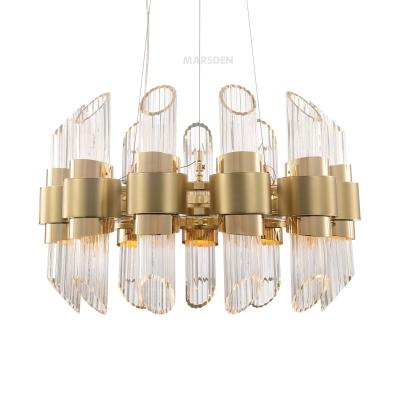 China MARSDEN Modern Gold Copper Handmade Glass Hanging Luxury Chandelier For Living Room for sale