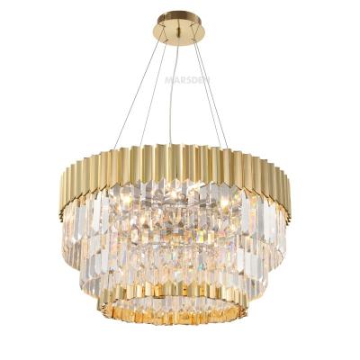 China MARSDEN Gold K9 Luxury Metal Chandelier Modern Crystal Hanging Pendant Lamp for sale