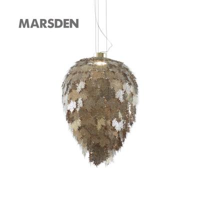 China MARSDEN Modern Contemporary Silver Stainless Steel Gold Casual Space Cabinet Decorative Pendant Chandelier for sale