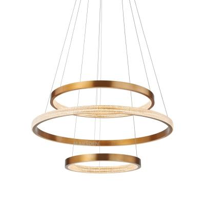 China MARSDEN Decorative Modern Aluminum Single Hanging Chandelier Luxury Acrylic Gold Led Chandelier for sale