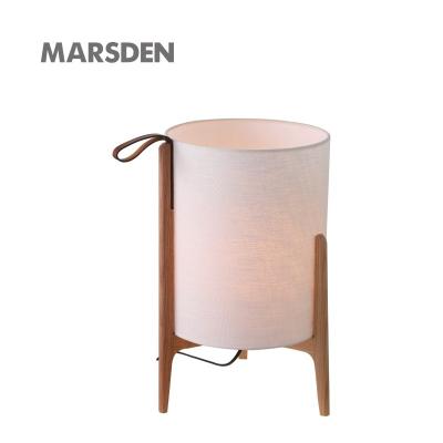 China MARSDEN LED Bedroom Bedside Fabric Shades Simple Modern Wooden Decorative Desk Lamp Table Lamps for sale