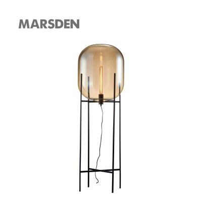 China Modern European Brown Glass Floor Lights Modern Style MARSDEN Floor Lamp Led Light Floor Lamp for sale