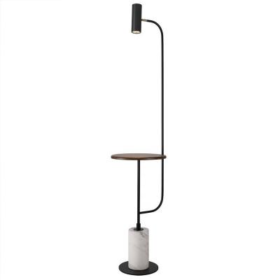 China Multifunctional modern modern indoor home metal floor lamp with marble low end table for sale