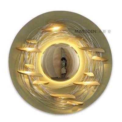 China Modern decoration fashion MARSDEN LED hotel home restaurant gold brass wall lamp for sale