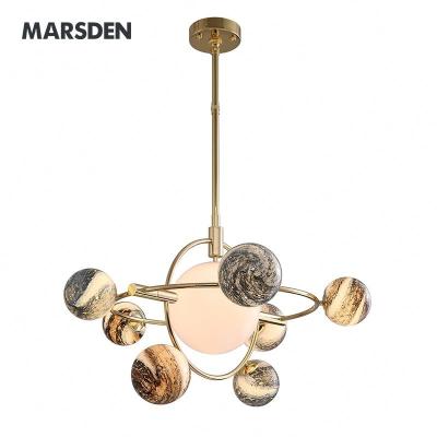 China Modern Metal Chrome Color Pendant Lamp Round Glass Shade Lighting for sale