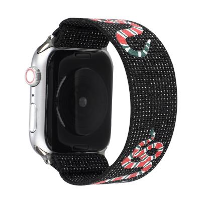 China Adjustable Elastic Stretch Buckle For Apple Watch Band 38mm Replacement Soft 42mm Nylon Strap For Series 5/4/3/2/1 for sale