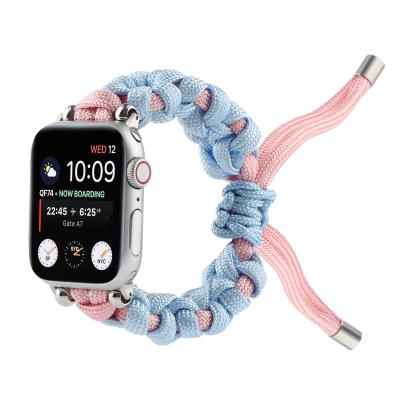 China Adjustable Nylon Straps For Apple Watch Band 38/40/41 Mm Woven Charm Nylon Strap 42/44/45 Mm For Iwatch 7 6 5 for sale