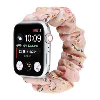 China Skin Friendly Women Scrunchie Charm Apple Watch Band Elastic Strap For Apple Watch 40mm Series 6 Band 44mm for sale