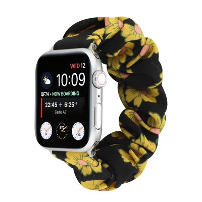 China New Arrival Wholesale 38mm/42mm Classic Flower Printing Sublimation Smart Watch For Apple Watch Band Scrunchie For Girls for sale