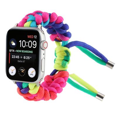 China Newest 2020 Band Adjustable Nylon Rope Umbrella Strap Woven Watch Band For Apple Watch Band 38/42/40/44mm iwatch band for sale