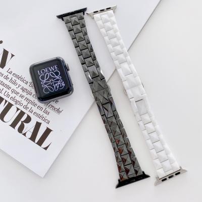 China Fashion Strap Ceramic Strap For Apple Watch 38mm Luxury Black White 42mm Apple Watch Bands For iwatch Series for sale