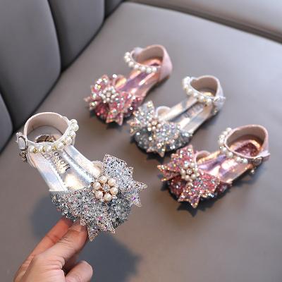 China Flat 2022 spring and summer cute bow princess shoes babies sandals dress new trend design bow Mary Jane shoes children for sale