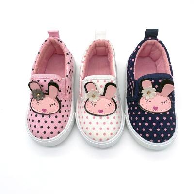 China Lovely Rabbit Canvas Modern Unique Flat Shoes Kids Cute Design Style Slip On Casual Shoes for sale