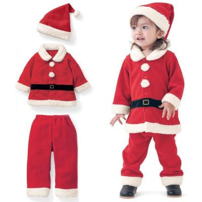 China Festival Clothing Baby Christmas Long Sleeve Clothes Suits Winter Boys And Girls Christmas Three Piece Suit With Hat for sale