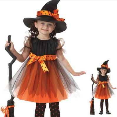 China 2020 Halloween Style Children Halloween Costume Lovely Kids Fancy Witches Dress Halloween Costume For Girls for sale