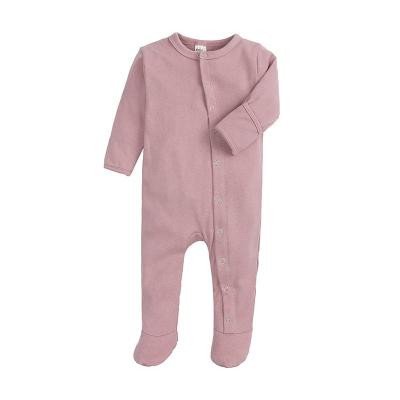 China Hot Sale Solid Color Long Sleeve Baby Overalls For Toddler Long Sleeve Texture Knitted Newborn Baby Soft Overalls Clothes for sale