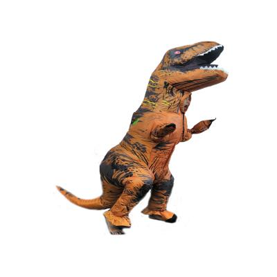 China Wholesale Waterproof Halloween Inflatable Costume Blow Up Jurassic T-REX Dinosaur Costume For Kids for sale