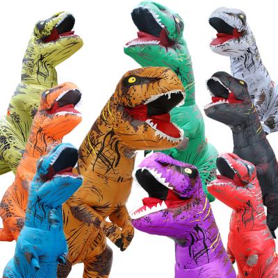 China Wholesale Outdoor Halloween Large Size Inflatable Costume Game Deluxe Air Blow Ups Inflate T-REX Dinosaur Costume for sale